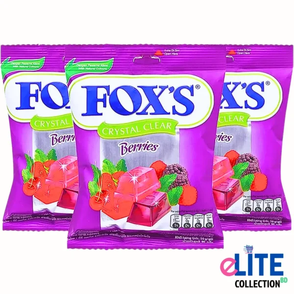 Fox’s Crystal Clear Berries Candy 90g – Fruity Long-Lasting Candy from Indonesia