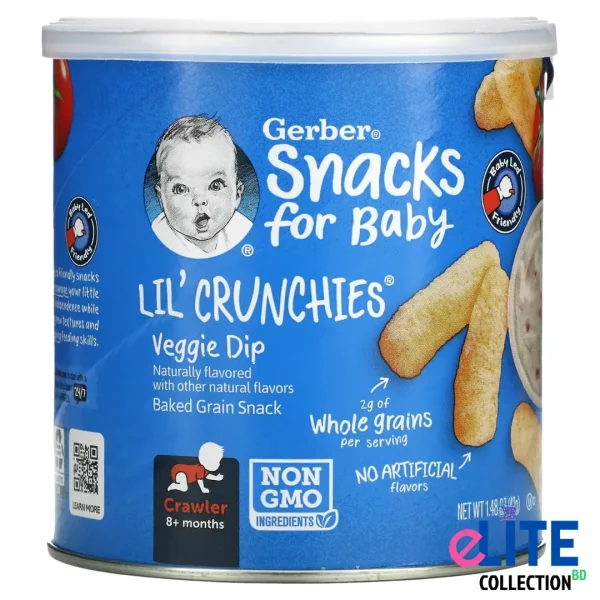 Gerber Lil’ Crunchies Veggie Dip 42g Healthy Baby Snack USA Imported