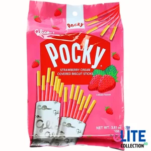 Pocky Strawberry Cream Biscuit Sticks – 45g Sweet Snack from Indonesia
