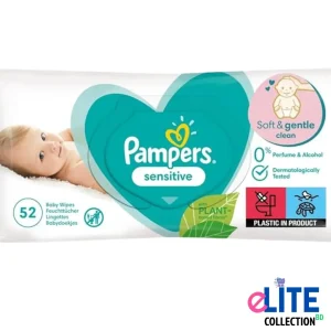 Pampers Sensitive Baby Wipes 52 Pack Hypoallergenic UK
