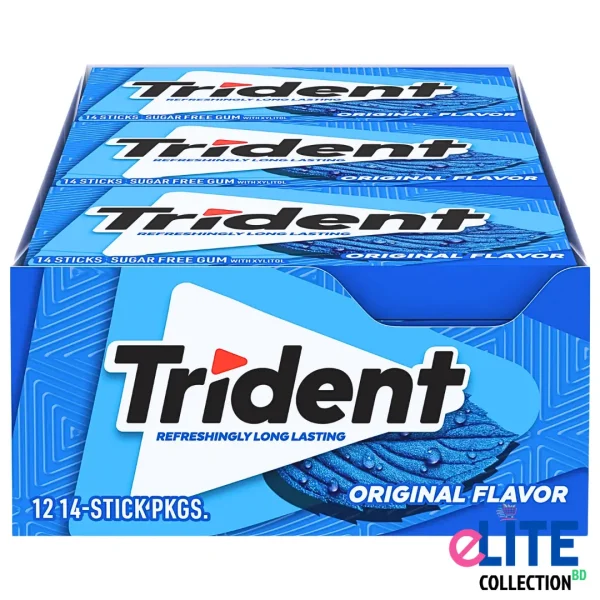 Trident Sugar-Free Chewing Gum Original Flavor 12 Packs 168 Pieces Bangladesh